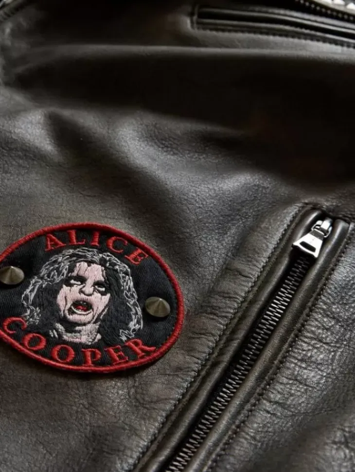 Coats And Jackets|Leather Jackets>John Varvatos ALICE COOPER LEATHER BIKER ASH