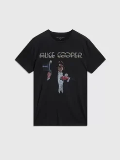 Graphic Tees>John Varvatos ALICE COOPER TOP HAT TEE BLACK