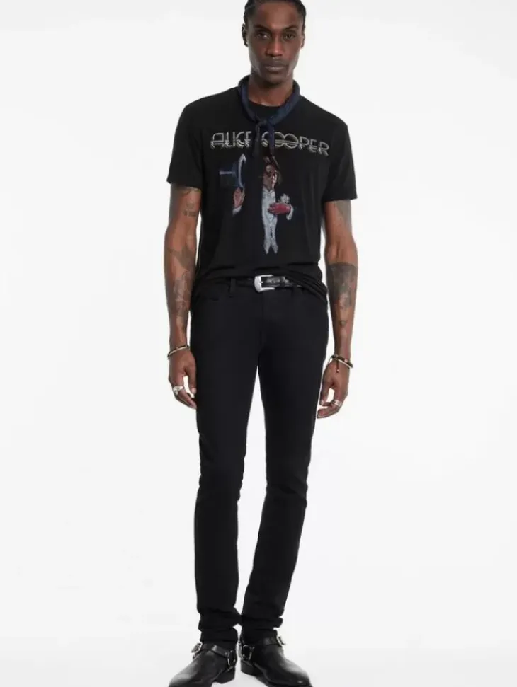 Graphic Tees>John Varvatos ALICE COOPER TOP HAT TEE BLACK