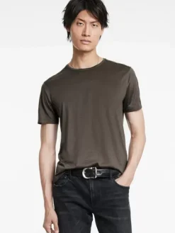 T-Shirts>John Varvatos AMATO CREW CHOCOLATE
