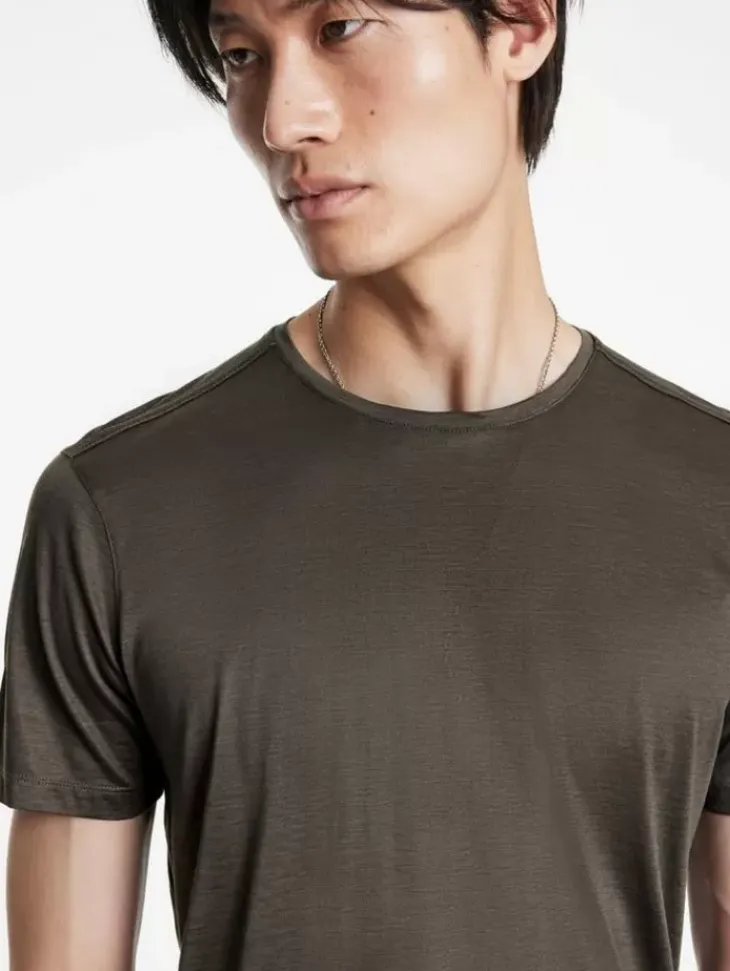 T-Shirts>John Varvatos AMATO CREW CHOCOLATE