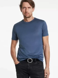 T-Shirts>John Varvatos AMATO CREW POWDERBLUE
