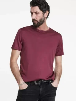T-Shirts>John Varvatos AMATO CREW PLUM