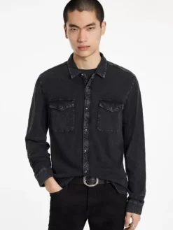 Shirts>John Varvatos ARVON WESTERN SHIRT CHARCOAL