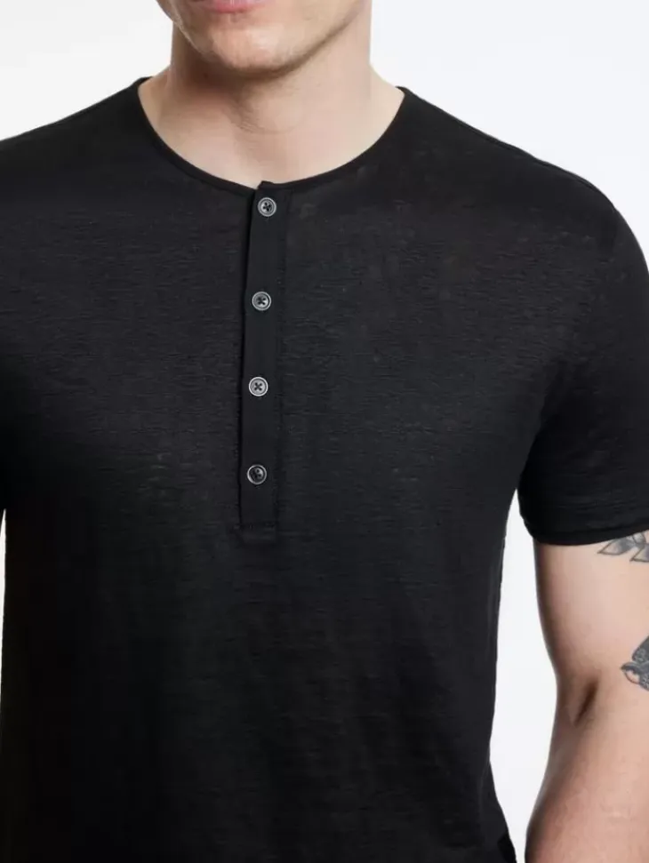 Henleys>John Varvatos BLEEKER HENLEY BLACK