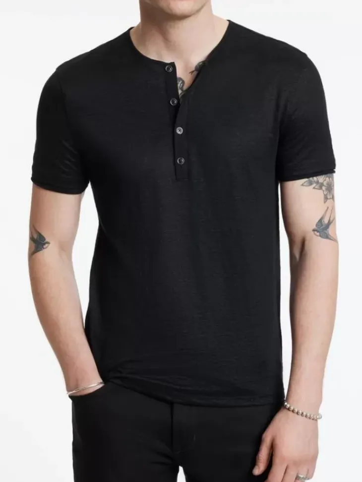 Henleys>John Varvatos BLEEKER HENLEY BLACK