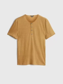 Tops>John Varvatos BLEEKER HENLEY BROWN
