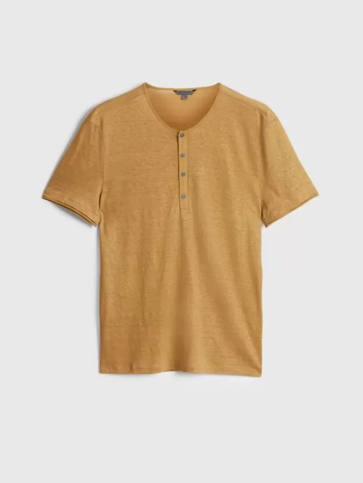Tops>John Varvatos BLEEKER HENLEY BROWN