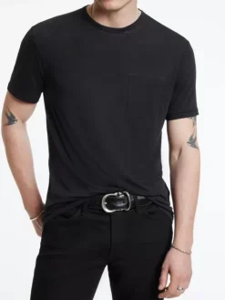 T-Shirts>John Varvatos BOND BURNOUT T-SHIRT BLACK