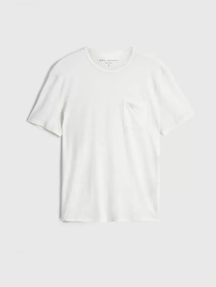 T-Shirts>John Varvatos BOND BURNOUT T-SHIRT SALT