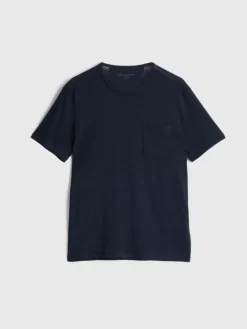 T-Shirts>John Varvatos BOND BURNOUT T-SHIRT NAVY
