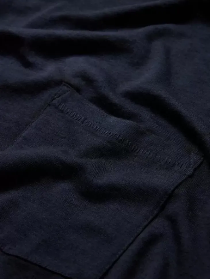 T-Shirts>John Varvatos BOND BURNOUT T-SHIRT NAVY