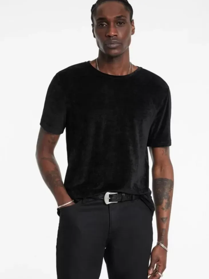 T-Shirts>John Varvatos CAMINHA CREW BLACK