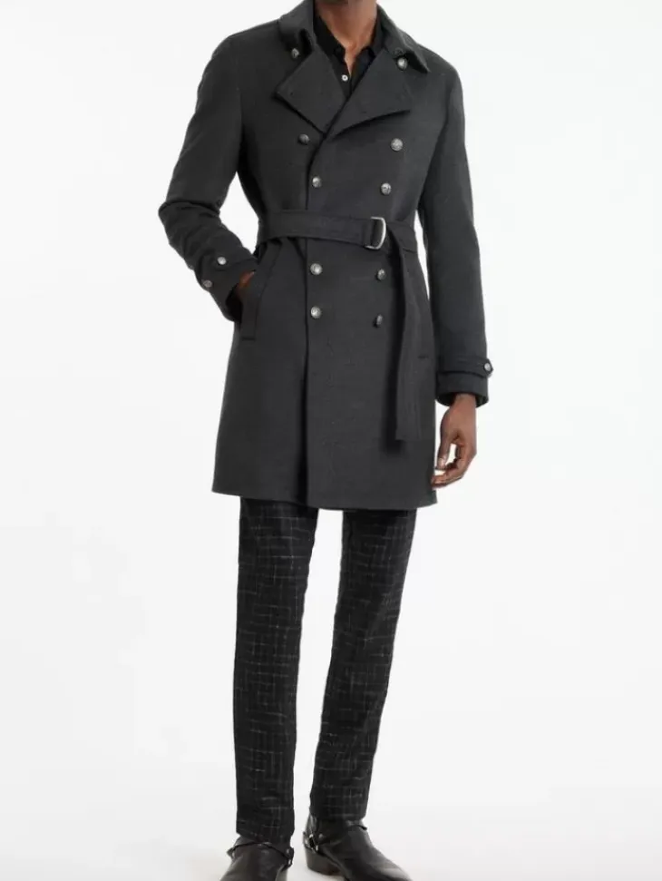 Tops>John Varvatos CANAL TRENCH COAT DKSTEELHTR