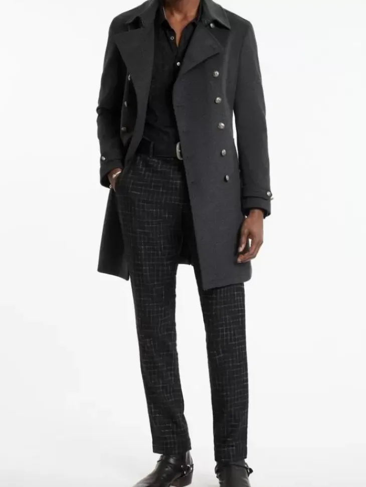 Tops>John Varvatos CANAL TRENCH COAT DKSTEELHTR