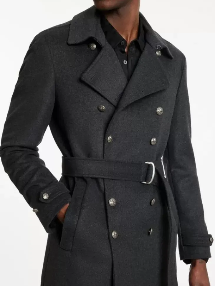 Tops>John Varvatos CANAL TRENCH COAT DKSTEELHTR