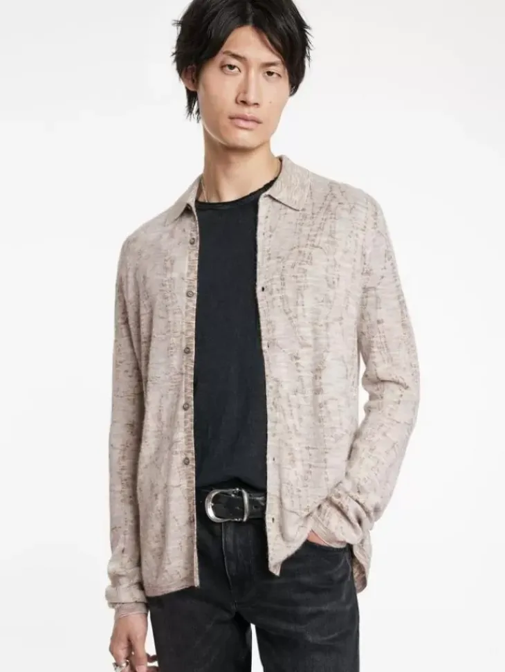 Sweaters>John Varvatos CARAVAGGIO SHIRT GREY/TAN