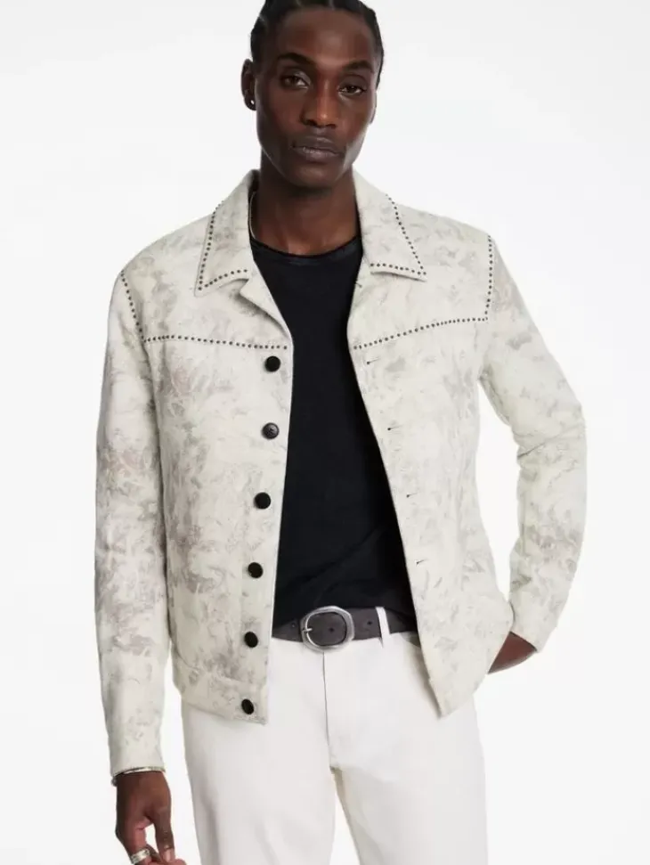 Leather & Outerwear|Tops>John Varvatos CARDIN TRUCKER CHINAWHITE
