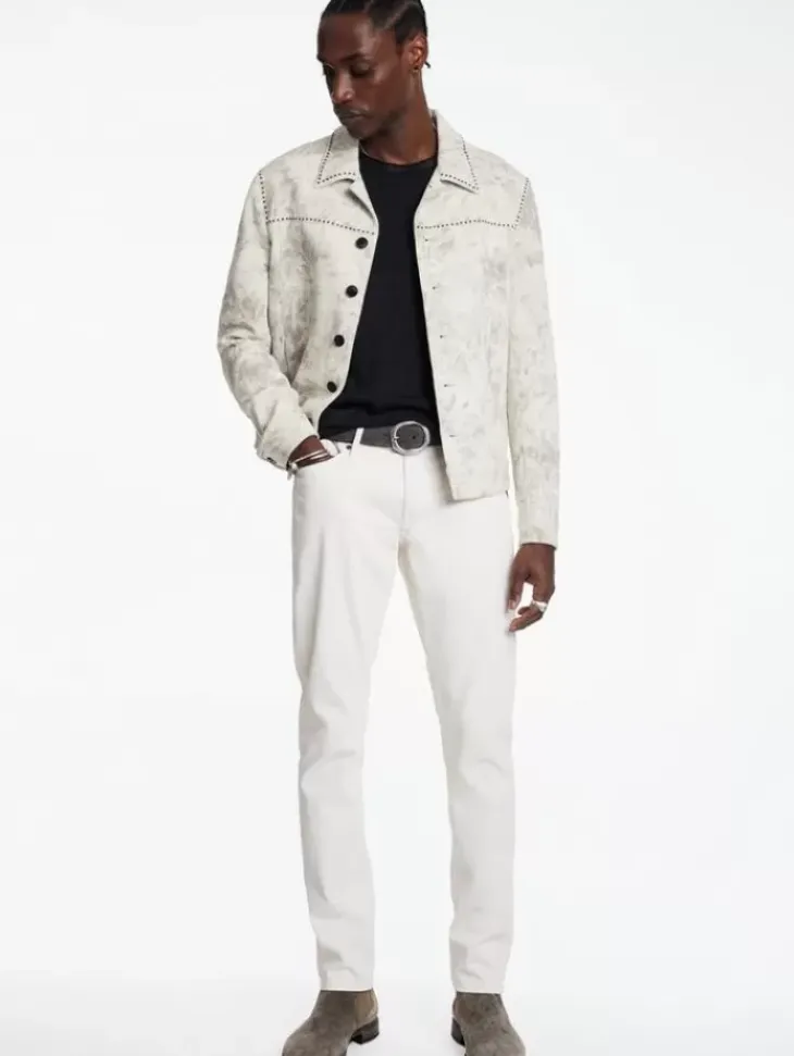 Leather & Outerwear|Tops>John Varvatos CARDIN TRUCKER CHINAWHITE