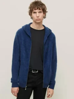 Leather & Outerwear|Tops>John Varvatos CATHERINE HOODED SWEATER NIGHTSHADOW