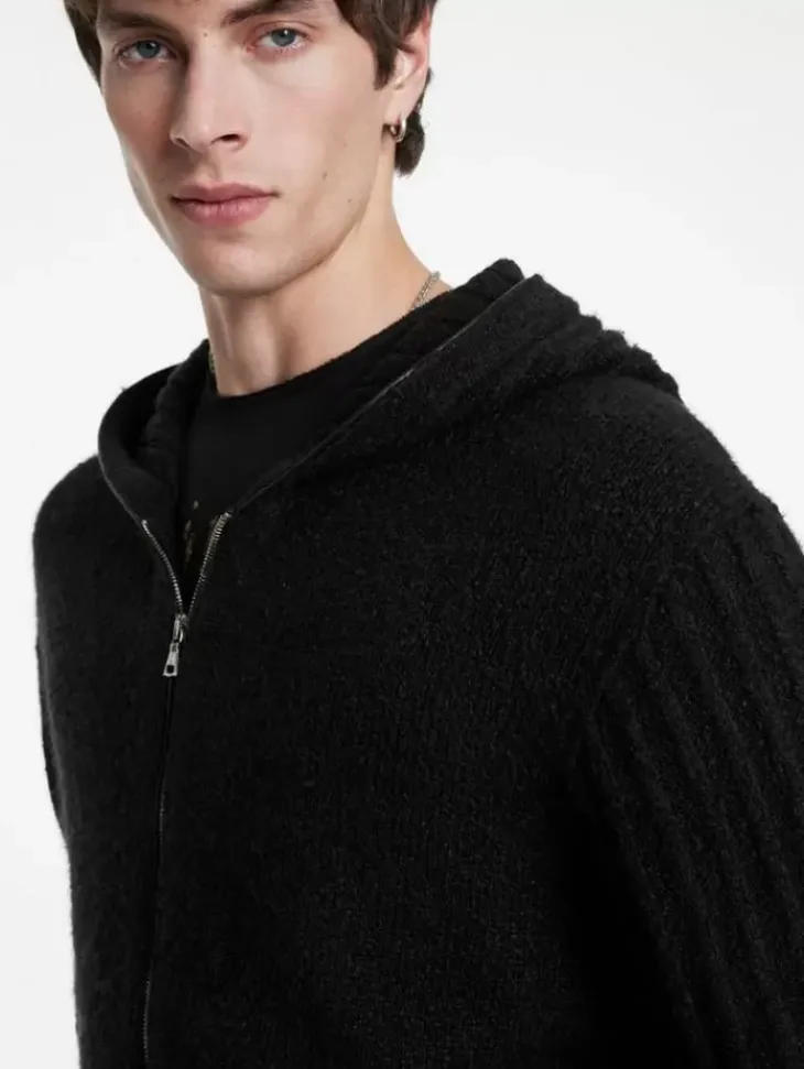 Sweaters>John Varvatos CATHERINE HOODIE BLACK