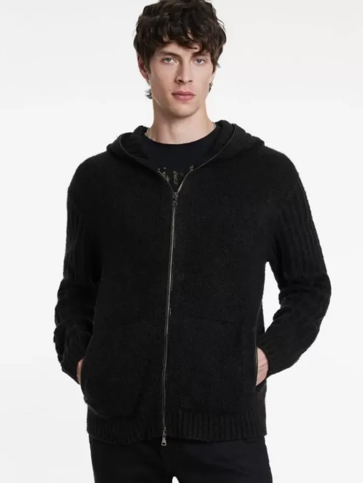 Sweaters>John Varvatos CATHERINE HOODIE BLACK