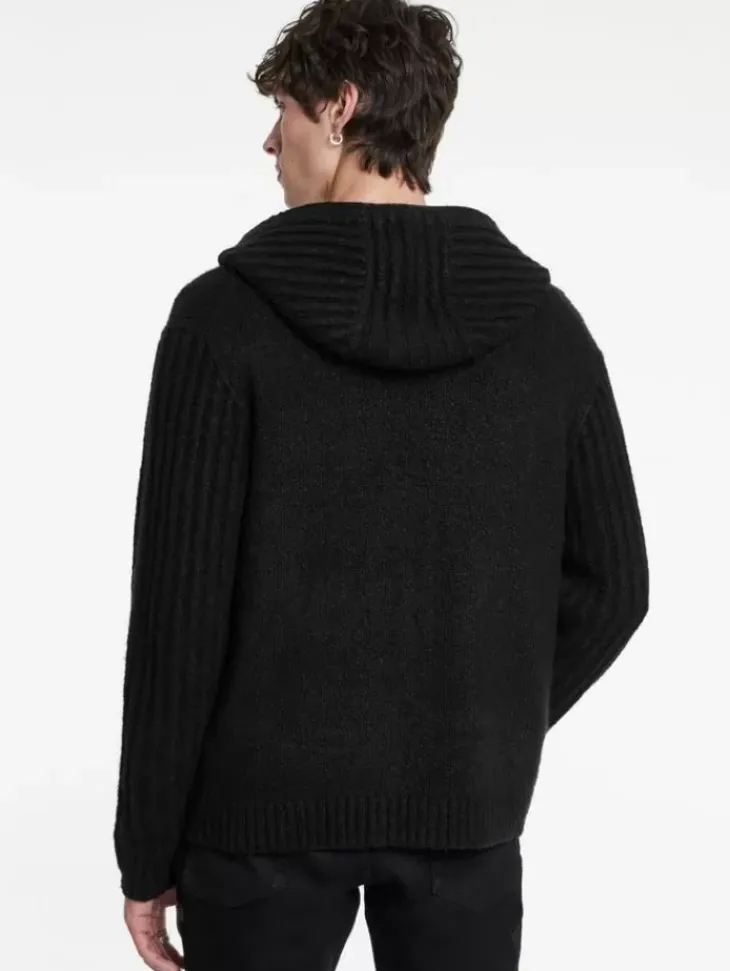 Sweaters>John Varvatos CATHERINE HOODIE BLACK