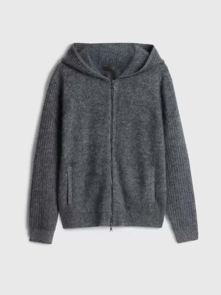 Leather & Outerwear|Tops>John Varvatos CATHERINE HOODIE BLACK/WHITE