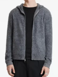 Leather & Outerwear|Tops>John Varvatos CATHERINE HOODIE BLACK/WHITE