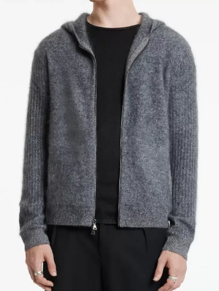 Leather & Outerwear|Tops>John Varvatos CATHERINE HOODIE BLACK/WHITE
