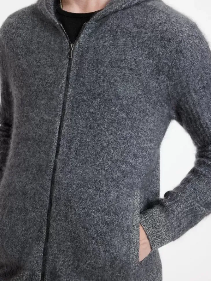 Leather & Outerwear|Tops>John Varvatos CATHERINE HOODIE BLACK/WHITE
