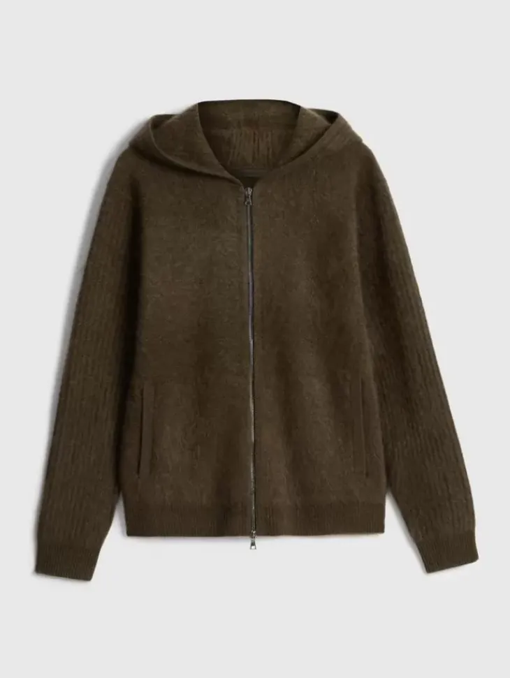 Leather & Outerwear|Tops>John Varvatos CATHERINE HOODIE DEEPOLIVE