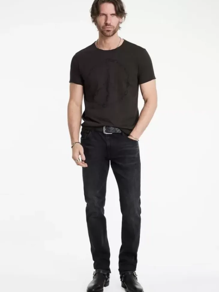 Graphic Tees>John Varvatos CHAIN PEACE TEE CHARCOAL