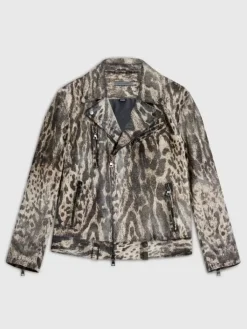 Leather Jackets|Leather Jackets>John Varvatos CHELSEA BIKER JACKET SMOKEDPEARLGREY