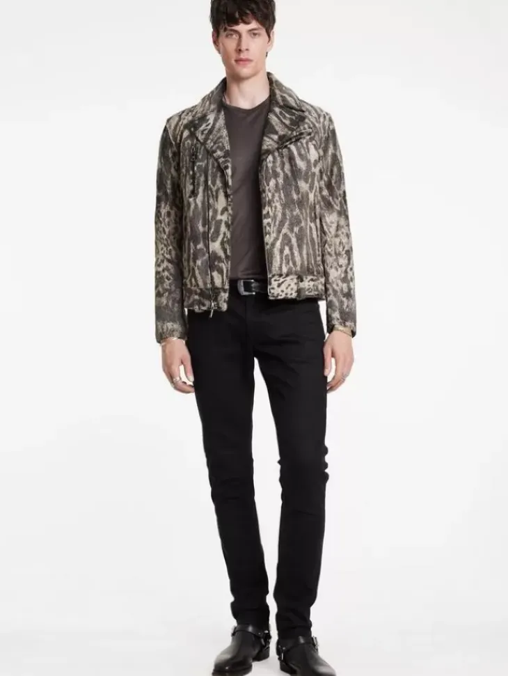 Leather Jackets|Leather Jackets>John Varvatos CHELSEA BIKER JACKET SMOKEDPEARLGREY
