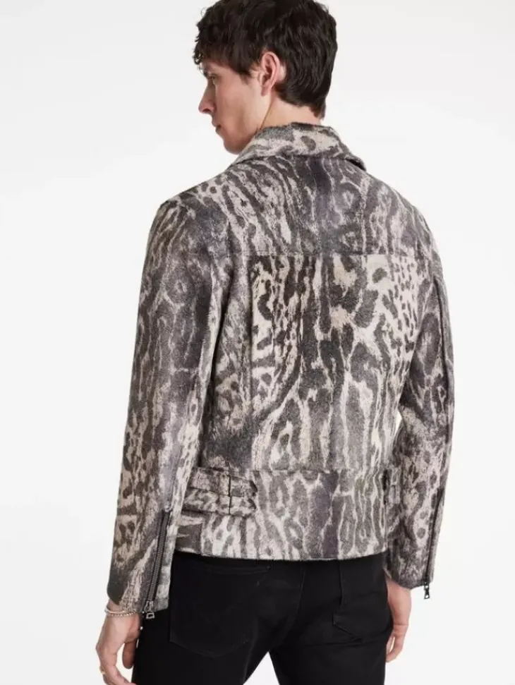 Leather Jackets|Leather Jackets>John Varvatos CHELSEA BIKER JACKET SMOKEDPEARLGREY