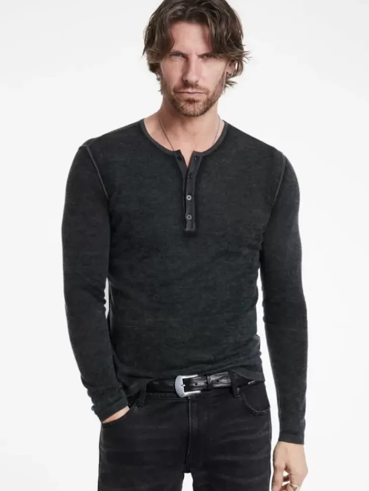 Henleys|Sweaters>John Varvatos CHRISTIE HENLEY FATIGUE
