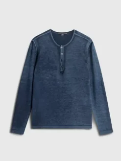 Henleys|Sweaters>John Varvatos CHRISTIE HENLEY NAVY