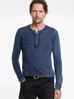 Henleys|Sweaters>John Varvatos CHRISTIE HENLEY NAVY