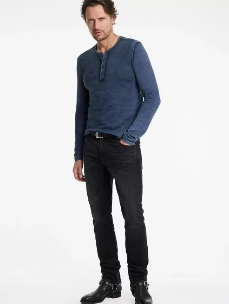 Henleys|Sweaters>John Varvatos CHRISTIE HENLEY NAVY