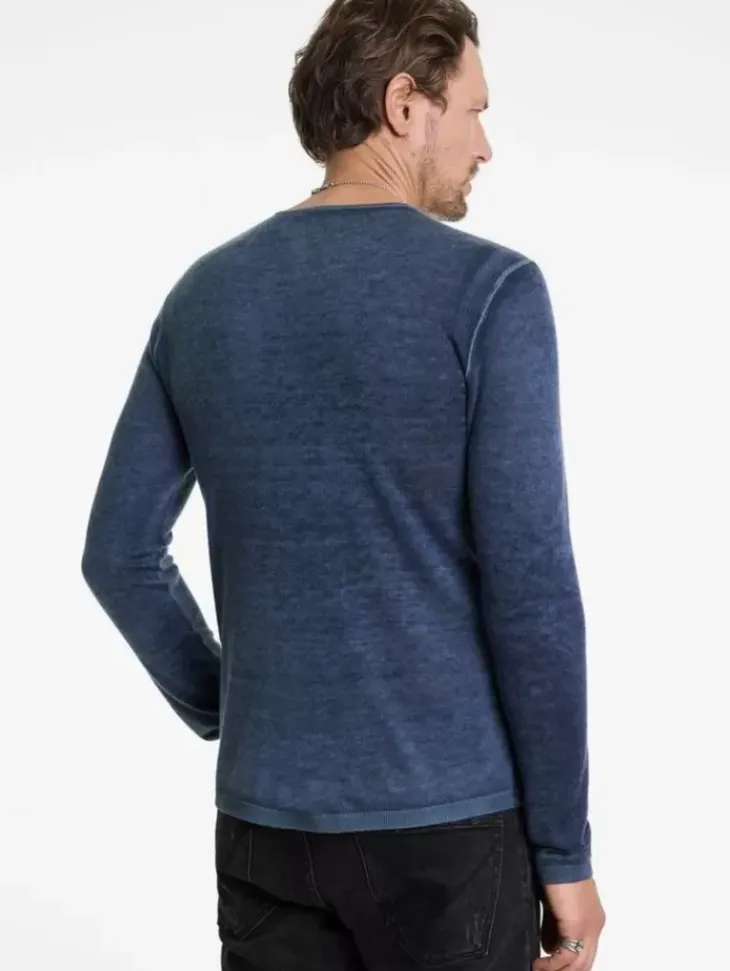 Henleys|Sweaters>John Varvatos CHRISTIE HENLEY NAVY