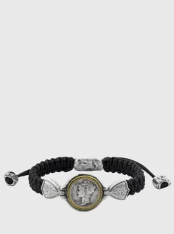 Jewelry>John Varvatos CORDED MERCURY COIN BRACELET SILVER