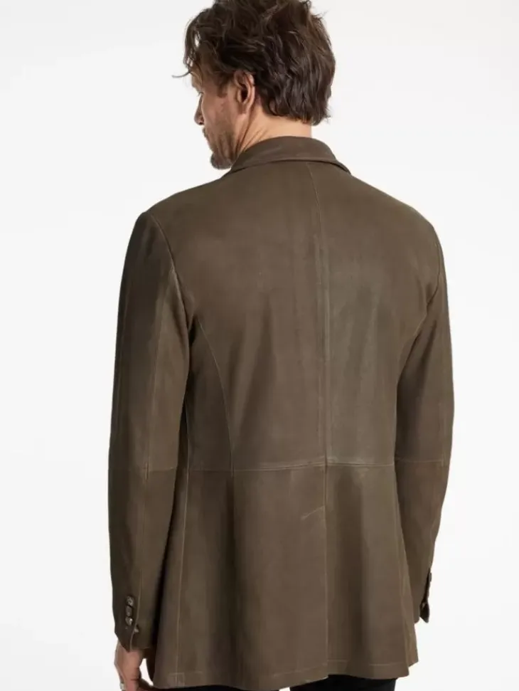 Coats And Jackets|Leather Jackets>John Varvatos CUT-AWAY DOUBLE BREASTED COAT TWINEBROWN