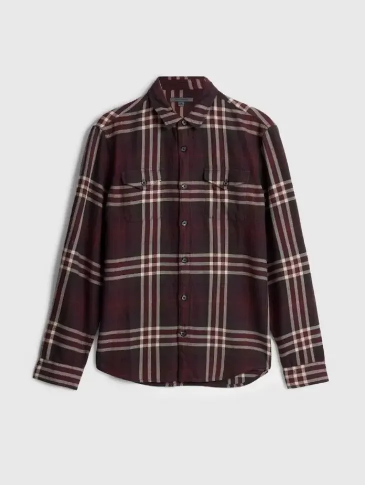Tops>John Varvatos DALE SHIRT Merlot