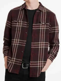 Tops>John Varvatos DALE SHIRT Merlot