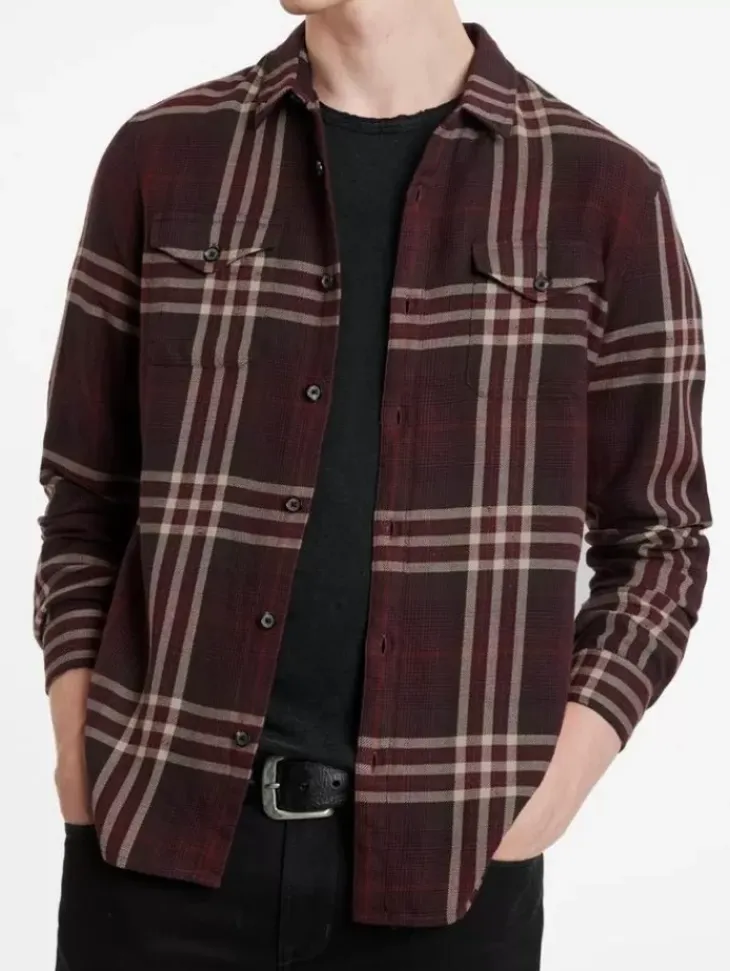 Tops>John Varvatos DALE SHIRT Merlot