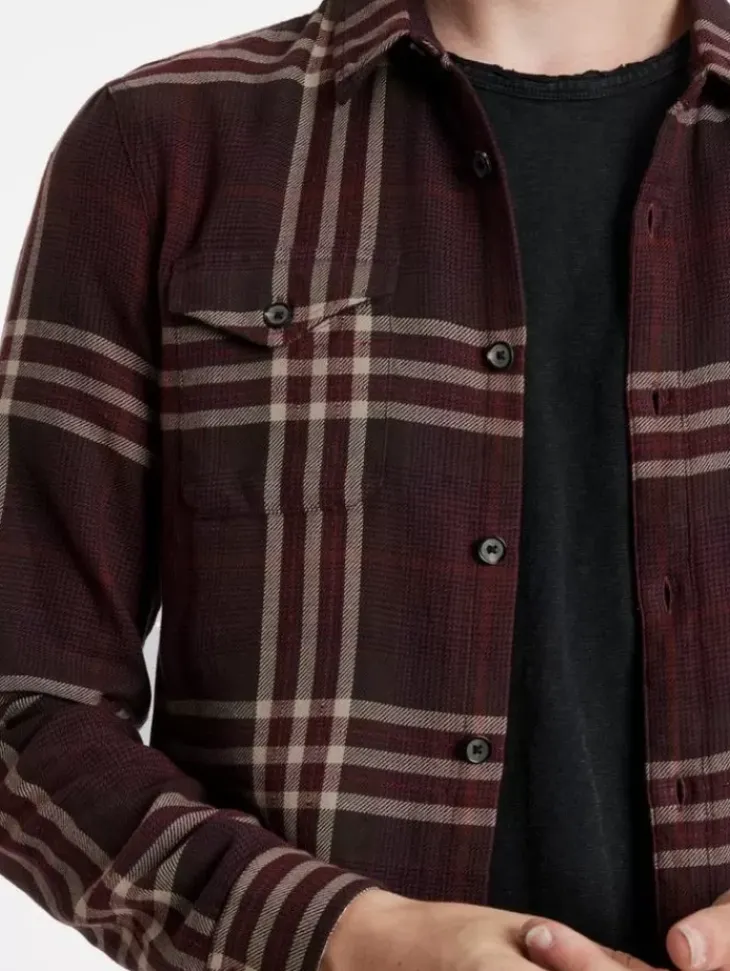 Tops>John Varvatos DALE SHIRT Merlot