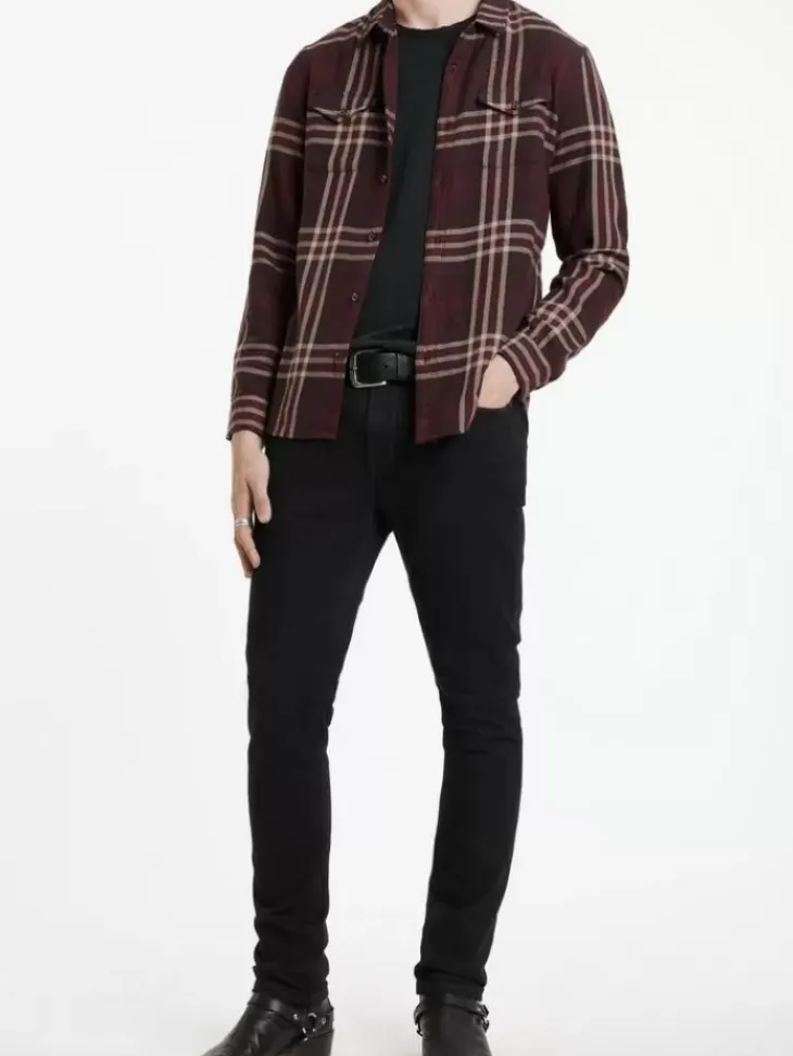 Tops>John Varvatos DALE SHIRT Merlot
