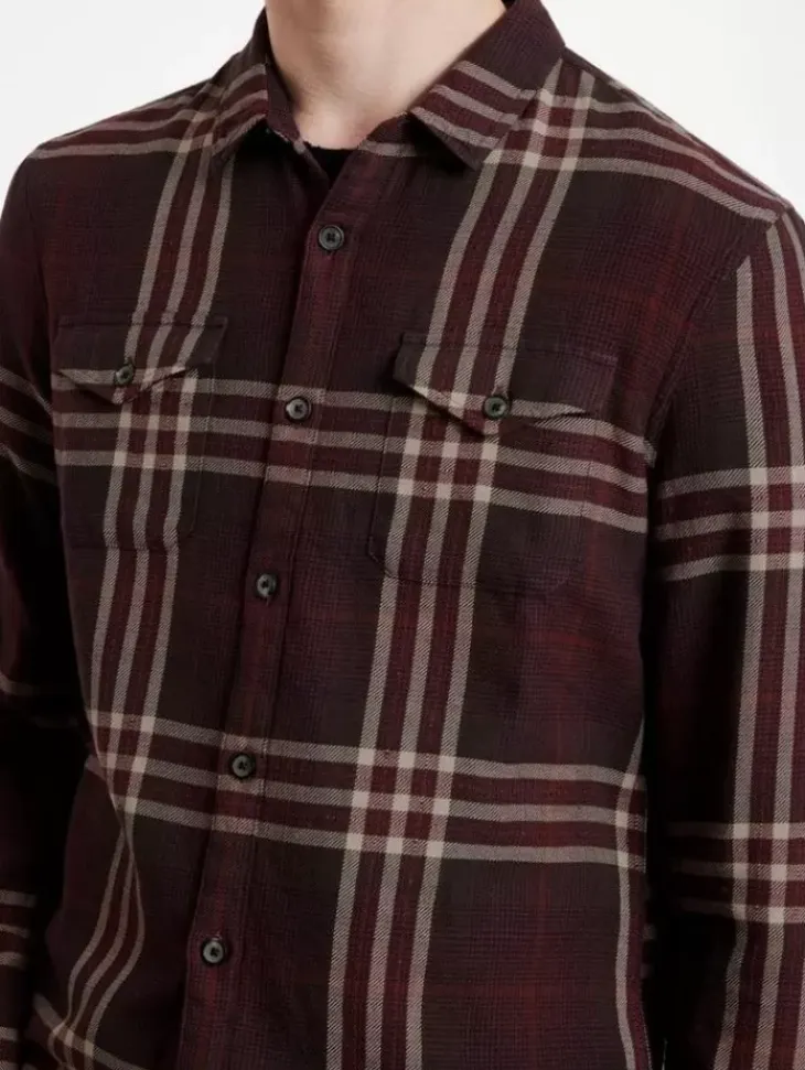 Tops>John Varvatos DALE SHIRT Merlot