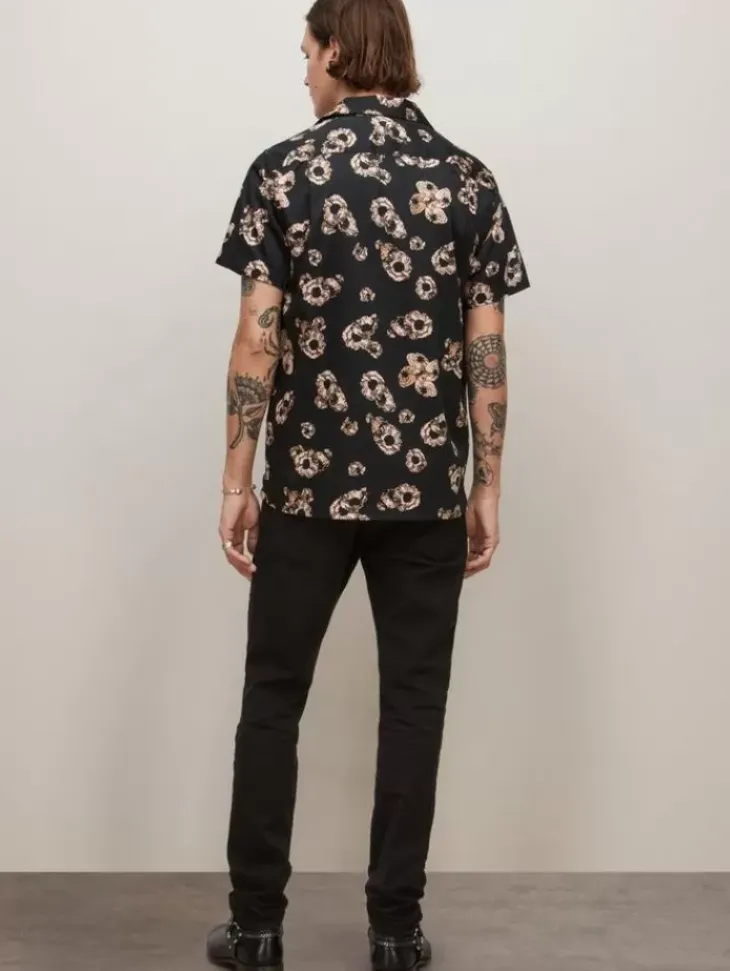 Tops>John Varvatos DANNY CAMP SHIRT BLACK